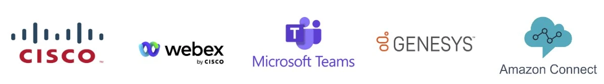Microsoft Teams, Cisco, Webex, Genesys and Amazon Connect technology ecosystem